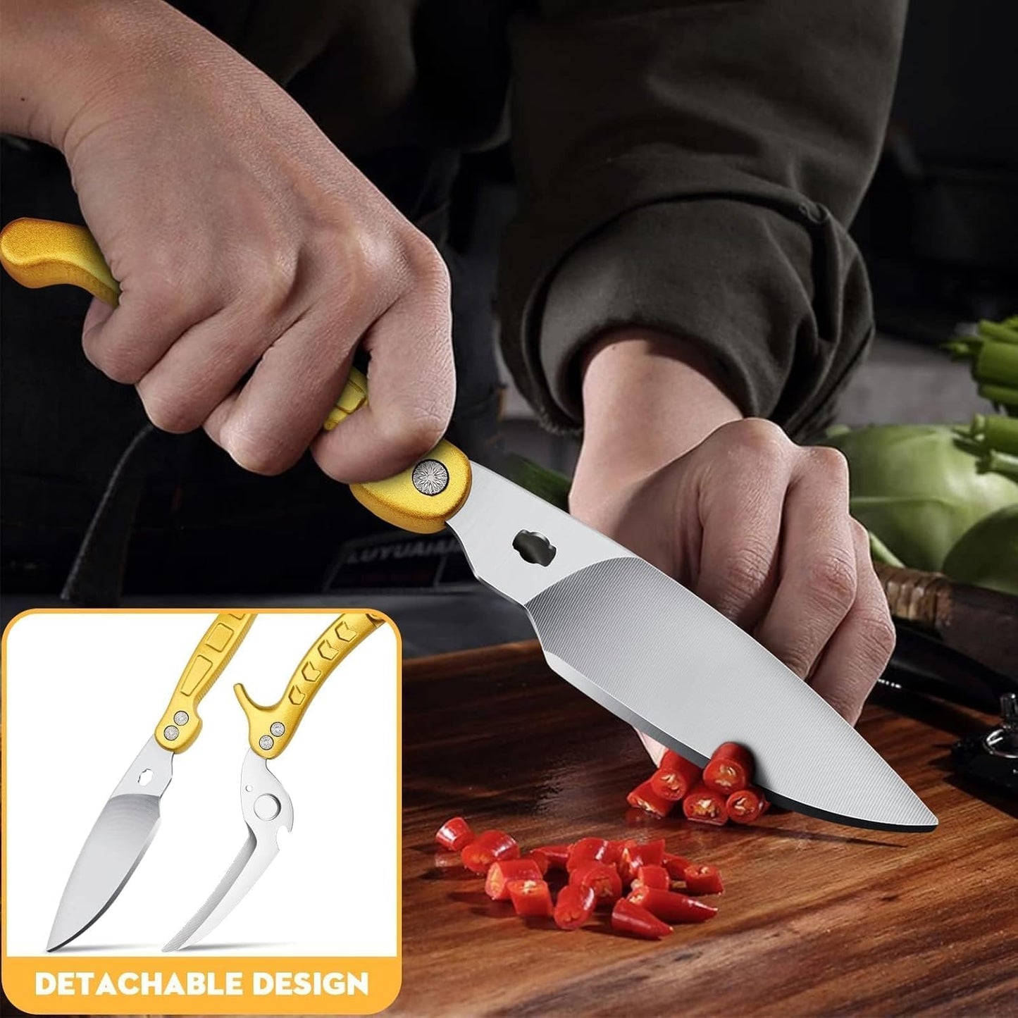 Dream Reach Poultry Shears, Heavy Duty Kitchen Shears with Serrated Edge, No Rust Spring Loaded, Multipurpose Stainless Steel Kitchen Scissors for Chicken, Bone, Meat, Turkey, Fish Thanksgiving Gifts