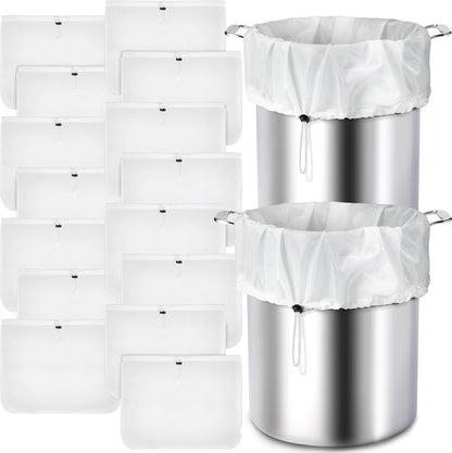 Chumia 10 Pack Brew Bags Reusable Extra Large 26 x 22'' Fine Mesh Strainer Cold Brew Filters Drawstring Cheese Cloth Straining Bags Wine Making Supplies for Fruit Cider Beer