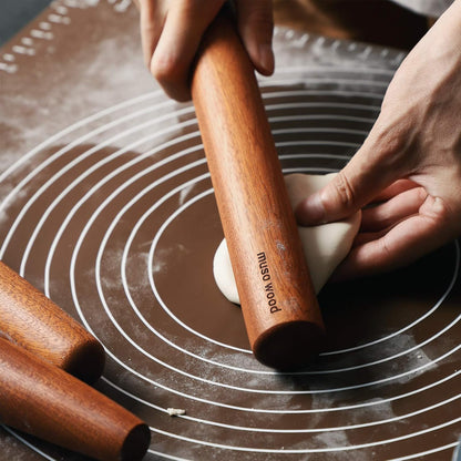 Muso Wood Small Rolling Pin for Baking,Wooden Rolling Pin 11 inches for Fondant, Pie Crust, Cookie, Pastry, Dough-Easy to Clean(Sapele)
