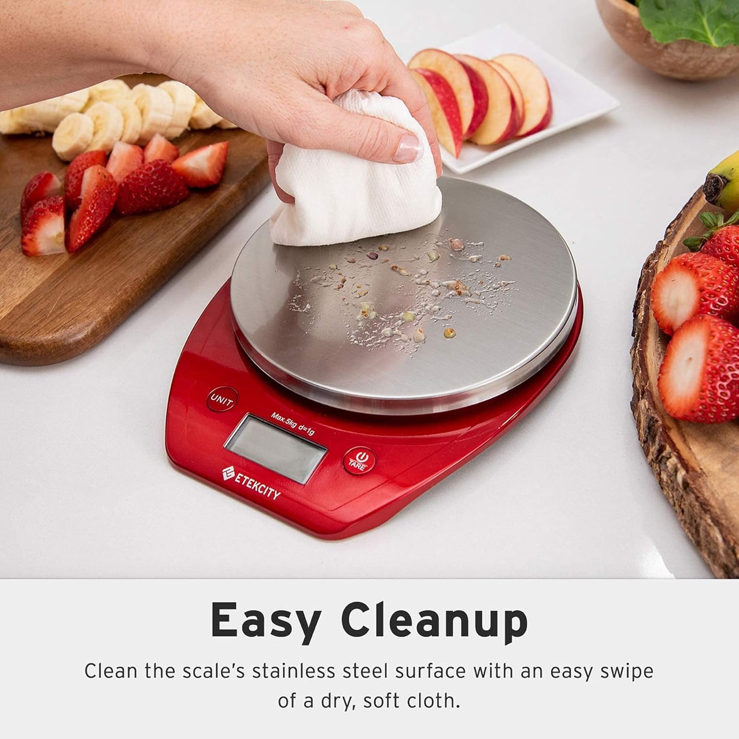 Etekcity 0.1g Food Kitchen Scale, Bowl, Digital Grams and Ounces for Weight Loss, Dieting, Baking, Cooking, and Meal Prep, 11lb/5kg, Stainless Steel Silver