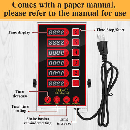 Relaxweex 1 Pack Commercial 8 Channel Digital Kitchen Timer, Multi-Countdown Timer with Loud Alarm & Large LCD Display, Wall Mount or Countertop for Restaurant, Fry Station, Baking & Lab Use