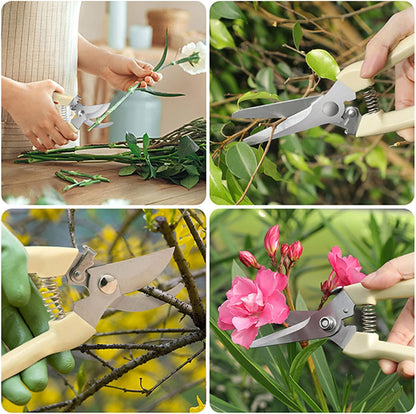Premium Germany Pruning Shears, Work 3 Times Easier, Pruners Heady Duty, Sharp Garden Clippers Cut Fresh Flower, Hedge, Herb, Indoor Plants, Gardening Tools Scissors, Arthritis Weak Hand Snips