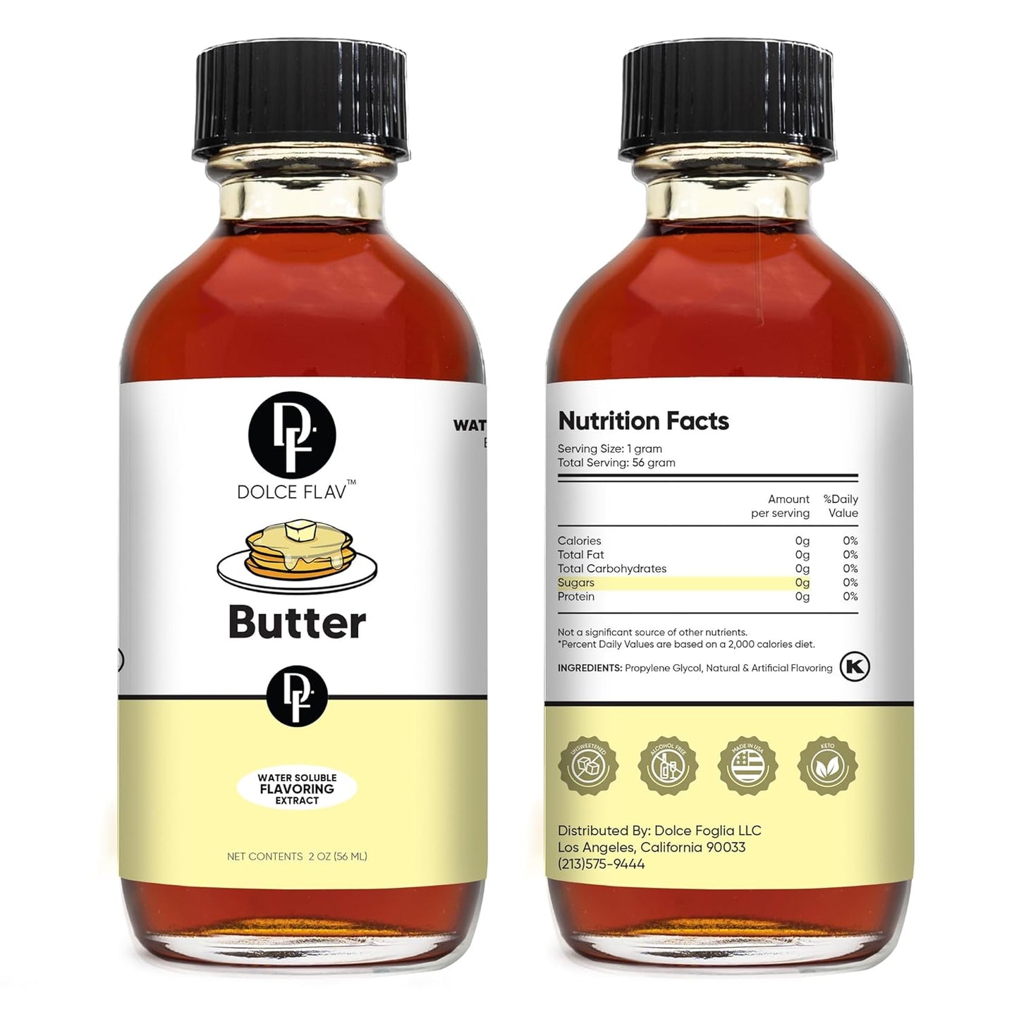 Dolce Flav Cheesecake Extract – 2 Ounce Water-Soluble Kosher, Sugar-Free, Concentrated Creamy Flavor for Desserts, Frostings & Pastries, Includes Measured Dropper