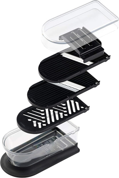 Kyocera Advanced Ceramics 6-Piece Mini Slicer Sets Inludes: Mandoline Slicer; Julienne Slicer; Grater; Storage Container; Handguard