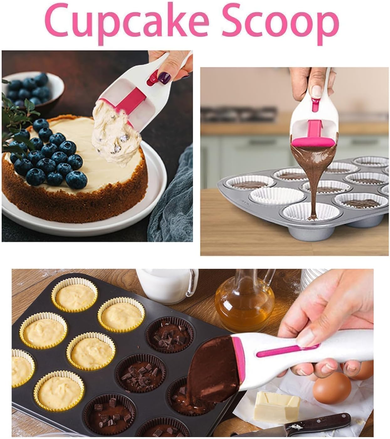 2Pcs Batter Dispensers Cake Pastry Spatula Spoon Cupcakes Shovel Cake Dispensing Spoon Durable Baking Pastry Tools