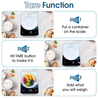 AIMILAR Bluetooth Kitchen Scale 10kg/22lb - Smart Nutrition Food Scale with App Calorie & Macro Tracker, Nutritional Analysis, USB-C Rechargeable, Tempered Glass, LED Display, Tare, g/lb:oz/oz/ml