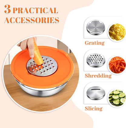 Mixing Bowls with Lids Set - 7PCS Nesting Mixing Bowls, Lids, Stainless Steel Mixing Bowls for Mixing, Baking & Meal Prep, Dishwasher Safe, Size 0.7/1.1/1.5/2.1/3.5/4/4.5 QT, Khaki