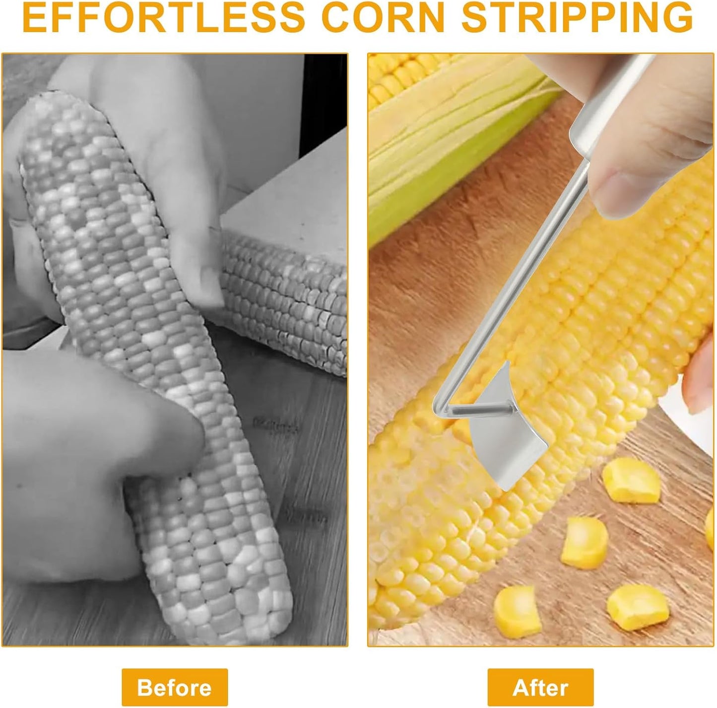 2Pack Corn Peeler and Stripper Tool Set,Upgraded Corn Stripper Corn on the Cob Remover,Easy to Clean Corn Cob Stripper tool for Cooking/Kitchen Enthusiasts