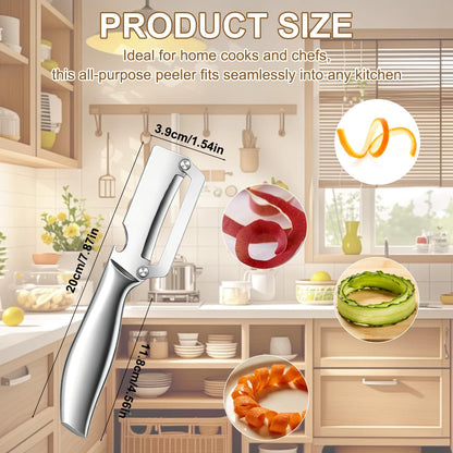 2pcs Multi-Functional Vegetable Peeler for Kitchen,2-In-1 Stainless Steel Kitchen Tool for,stainless steel sharp blade with bottle opener,Suitable for fruits and vegetables