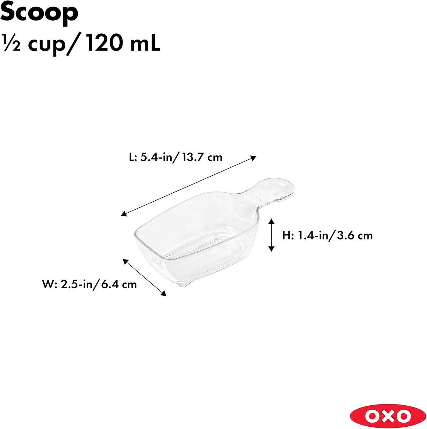 OXO Good Grips POP Container 1/2 Cup Scoop, Clear