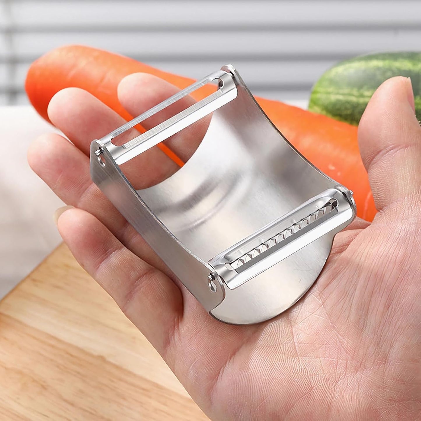 2-in-1 Vegetable Peeler & Julienne Slicer – Ultra-Sharp Stainless Steel Peeler for Carrots, Potatoes, Apples, Melons – Rustproof, Dishwasher Safe, Ergonomic Kitchen Peeler