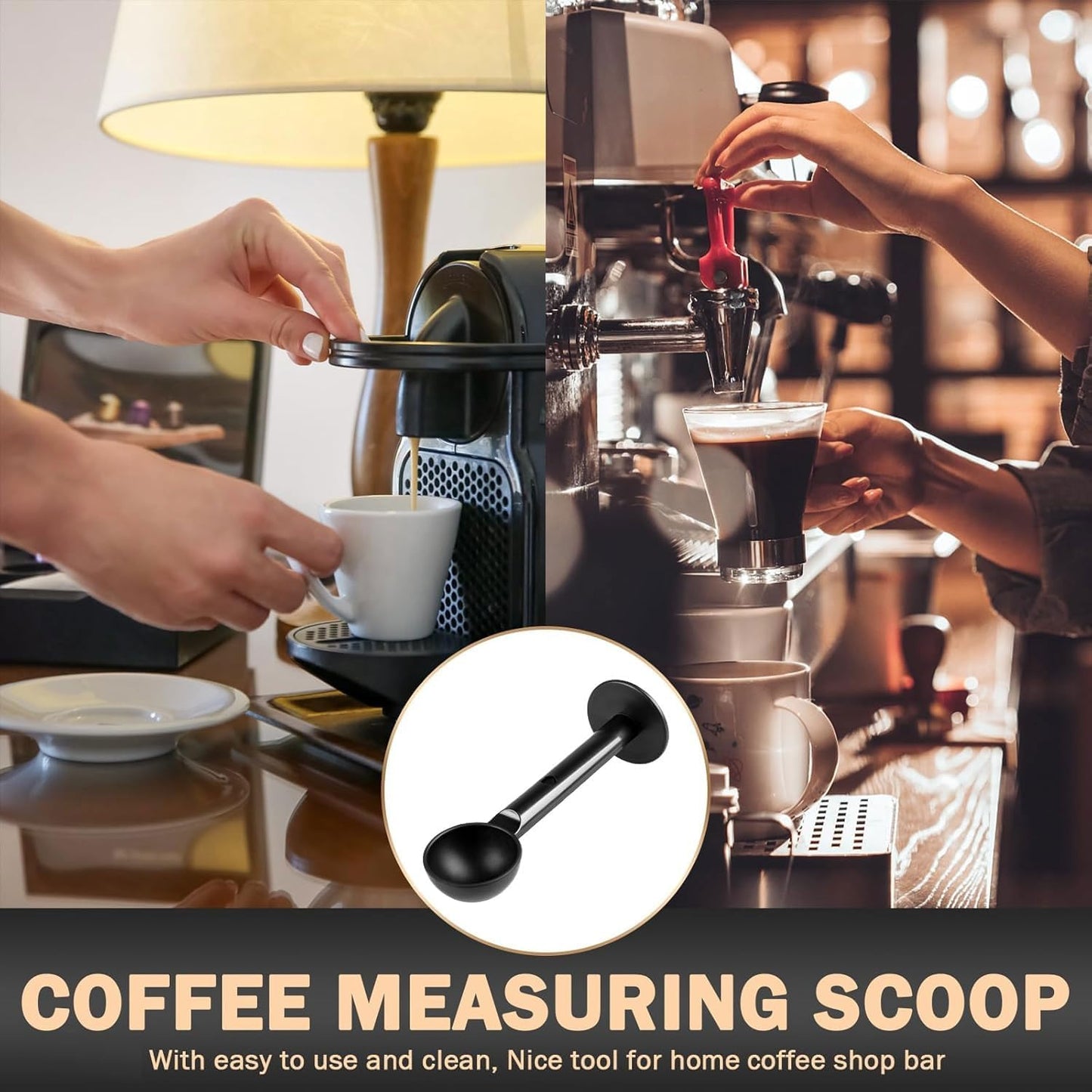 2-In-1 Espresso Coffee Bean Spoon - Replacement for 7313286119 & for BVMC-ECMP1000,Tamping Scoop Tamper Tea Tool For Coffee Bean Spoon Coffee Measuring (51mm)