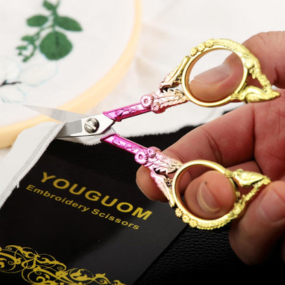 YOUGUOM Sewing Embroidery Scissors, Small Thread Scissor for Craft Artwork Needlework Yarn Knitting Detail Snips, Black Cute Bird Shears