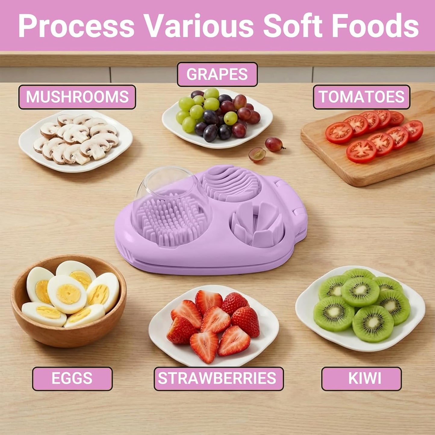 3-in-1 Heavy Duty Egg Slicer, Stainless Steel Blades with Multiple Cutting Modes for Hard Boiled Eggs, Mushrooms, Strawberry, Multifunctional Kitchen Tool, Send Goods from Local Warehouse
