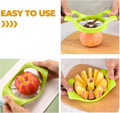 Fruit Cutter apple slicer Tool,12-Blade Fruit Corer,Anti-Slip Handle Easy to Use, Time-Saving, Stainless Steel Cutter and Divider For apple Tomato Orange Pear Pineapple kitchen gadgets