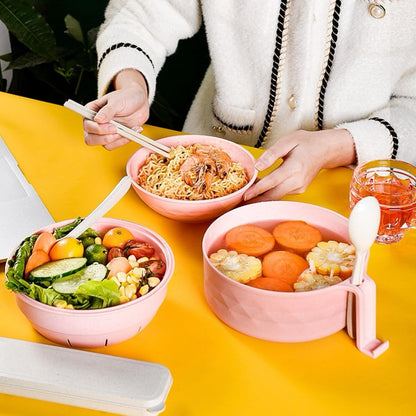 Microwave Ramen Bowl,Microwave Ramen Cooker with Lid,Plastic Mixing Salad Pasta Fruit Rice Cereal Instant Noodles Soup Maker Plate Bowls Set Kitchen College Dorm Room Essentials,Purple
