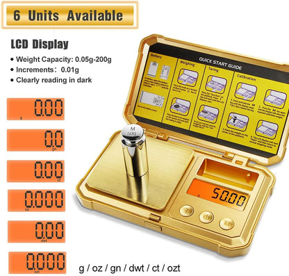 Fuzion Digital Pocket Scale, 500g x 0.01g Gram Scale, Mini Scale 6 Units Jewelry Scale with LCD Display, Tare Function for Food, Jewelry, Coin, Coffee