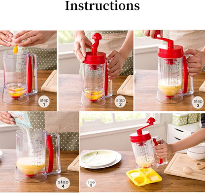 Batter Dispenser,3 In 1 Automatic Pancake Cupcake Batter Dispenser With Cake,Food Grade Dispenser For Pancake,Cupcakes, Waffles, Muffin Mix, Crepes, Cake Or Any Baked Goods