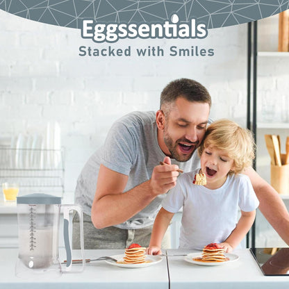 Eggssentials - Pancake Batter Dispenser with 5-Cup Capacity - Waffle Batter Dispenser for Pancakes, Cupcakes & Crepes, Easy-Squeeze Handle, Dishwasher Safe - Black Pancake Dispenser
