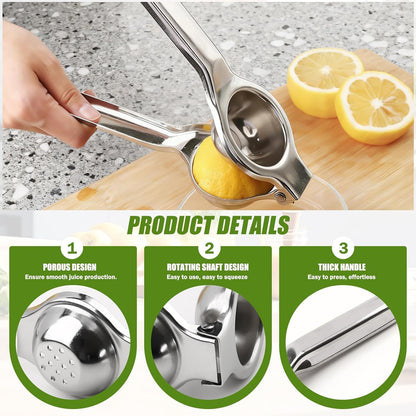 Stainless Steel Manual Juicer Citrus, Lemon Squeezer, Fruit Juicer Lime Press Metal, Professional Hand Juicer Kitchen Tool Bar Juicer for Bartender Accessories