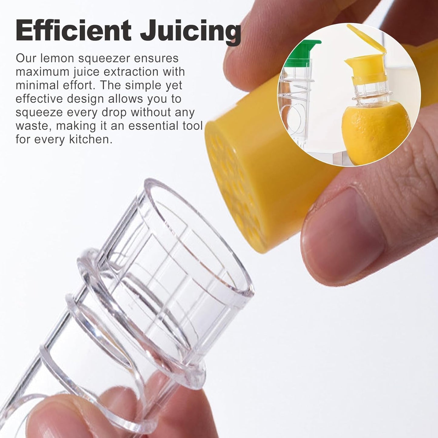 CoguZed 2 Pack Manual Screw-In Lemon & Lime Juicer – Mini Portable Citrus Squeezer with Lid for Fresh Juice Extraction