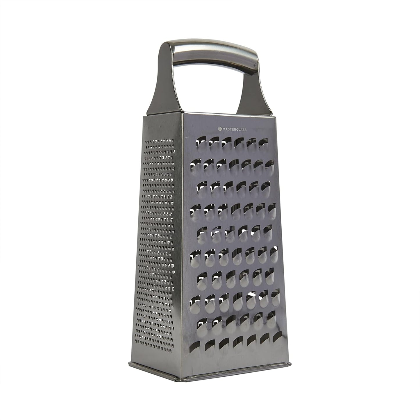 MasterClass Acid-Etched Stainless Steel Box Grater with Handle, 24 cm (9.5"), Silver