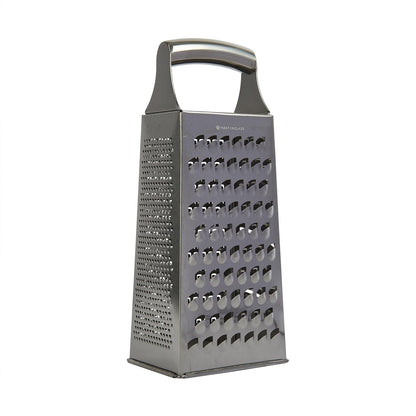 MasterClass Acid-Etched Stainless Steel Box Grater with Handle, 24 cm (9.5"), Silver