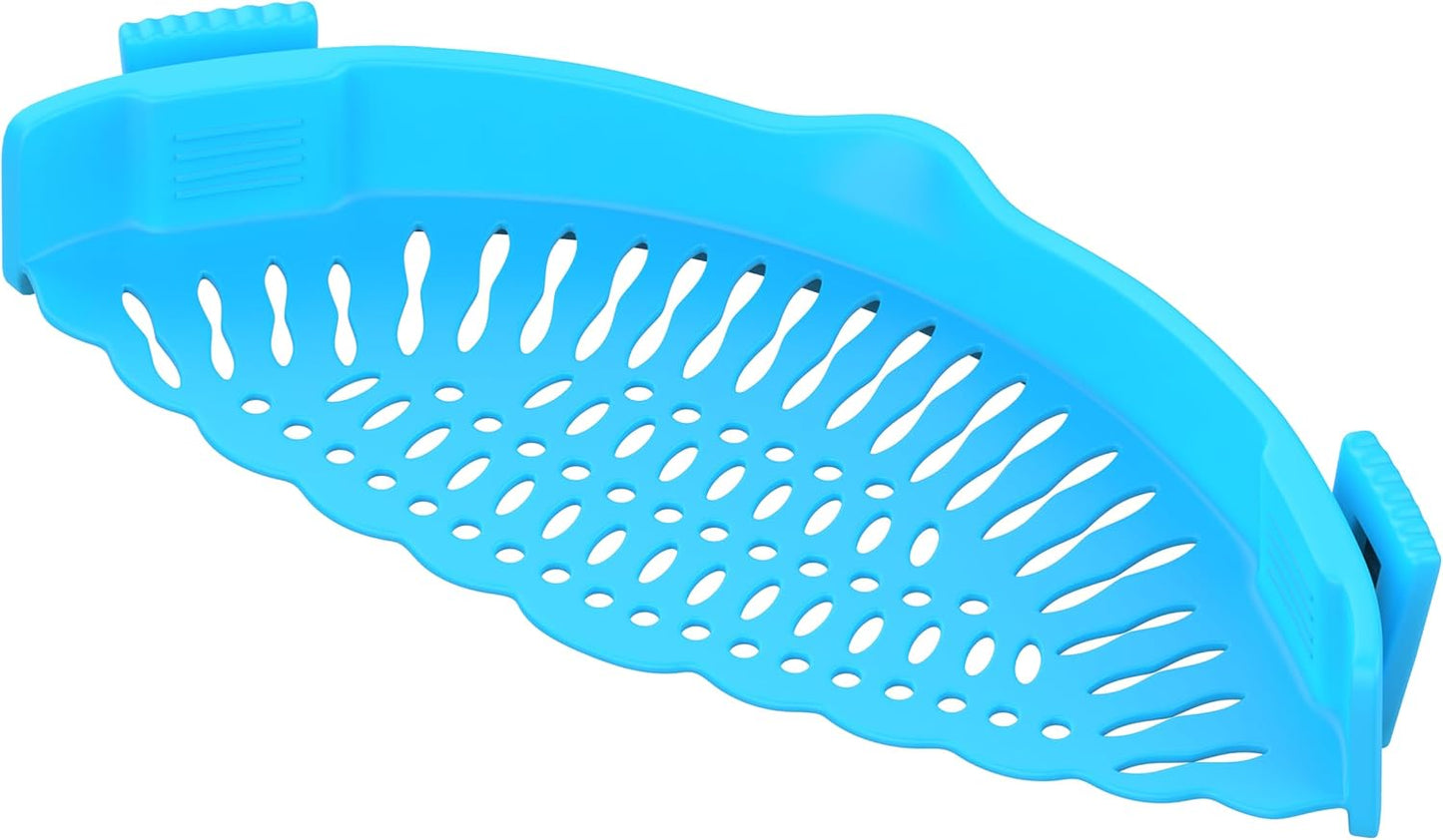 Silicone Pasta Strainer Insert - Clip On for Pots & Pans - Easy Pasta Draining