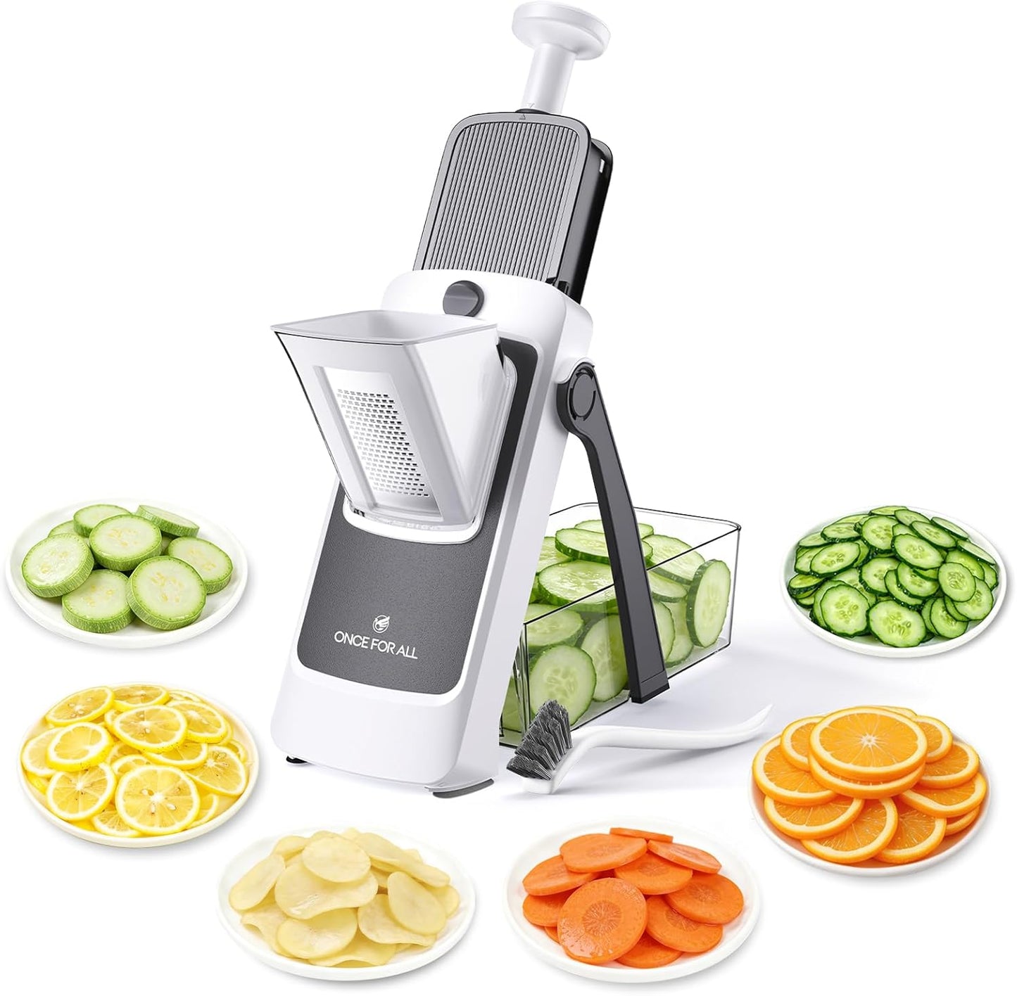 ONCE FOR ALL Safe Mandoline Slicer For Kitchen, Professional Vegetable Slicer For Food Potato Slices, Thickness Adjustable 0.1-8 mm Kitchen Artifact Fast Meal Prep (Green)