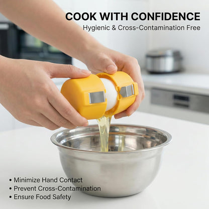 Premium PP Egg Shell Opener & Egg Cracker, Multifunctional Egg Peeler & Egg Opener Tool for Raw Eggs, Quick Clean Crack Egg Opener for Home Kitchen Gadgets (Yellow)