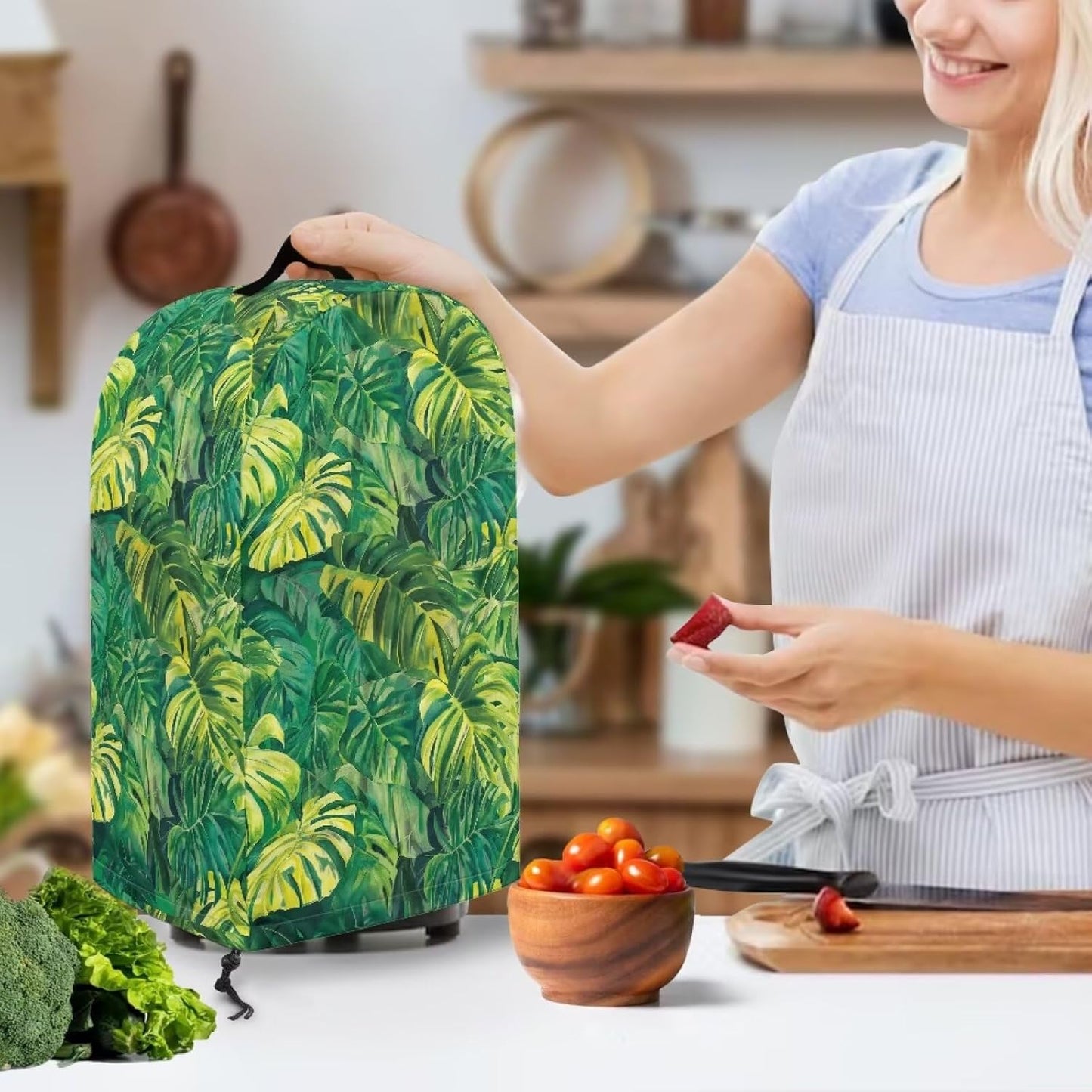 Coffee Pastry Blender Dust Cover with Drawstring Field Stand Mixer or Coffee Maker Cover Anti Fingerprint Polyester Appliance for Home Kitchen Decor