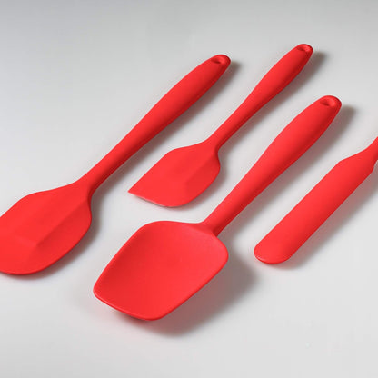 4 Piece Silicone Spatula Set, Flexible Heat Resistant Non-scratch Baking Cooking Rubber Spatulas with Stainless Steel Core, Orange