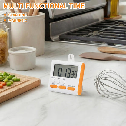 Mudder 3 Pack Digital Kitchen Timer for Cooking, Big Digits, 24 Hour Magnetic Backing Stand Kitchen Timers Clock for Classroom Kids Teachers, Loud Alarm and Big Screen (Black and White)