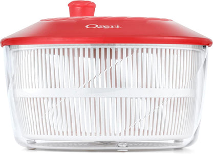 Ozeri Italian Made Fresca Salad Spinner and Serving Bowl, BPA-Free, Green, 4.4 qt