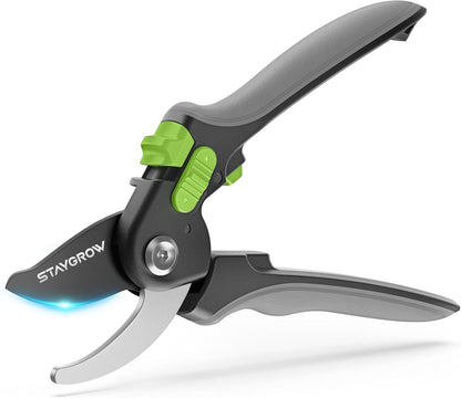 2pcs 6.5" Pruning Shears for Gardening, Ultra Sharp Garden Scissors for Precise Cuts, Stainless Steel Bonsai Clippers with Spring Loaded, 6.5 Inch Garden Shears (1pc Straight & 1pc Curved)