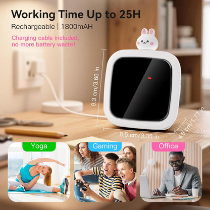 Yunbaoit Digital Visual Timer for Kids, Rechargeable 99-Minute Silent Countdown Timer with 19 Ringtones, 9 Optional DIY Color Star Display, Time Management Tool with Pause Function (Rainbow)