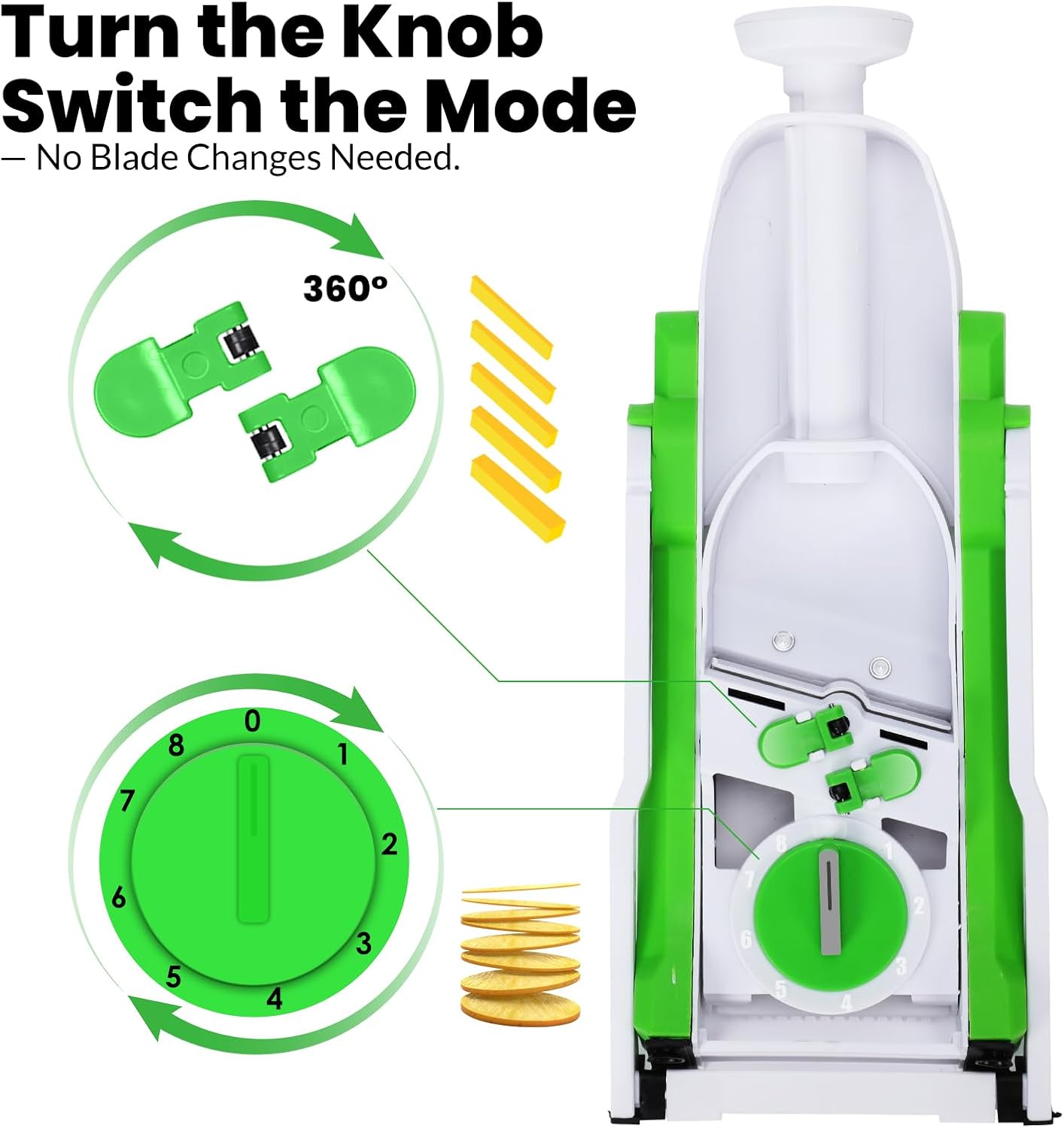 Slicer Vegetable Cutter, Mandoline Slicer for Potato Chips, Fries, Vegetables, and Fruits. Multiple Thickness Options Available. Quick Vegetable Salad Chopper