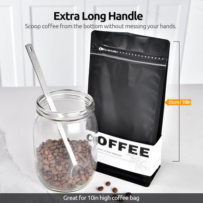 U-Taste Coffee Scoop 1 Tablespoon: 18/8 Stainless Steel Measuring Scooper for Ground Coffee, Bean, Powder, Espresso, 4.3in Long Handle Metal Measure Spoon for Canister, Jar (1Tbsp/15ml)
