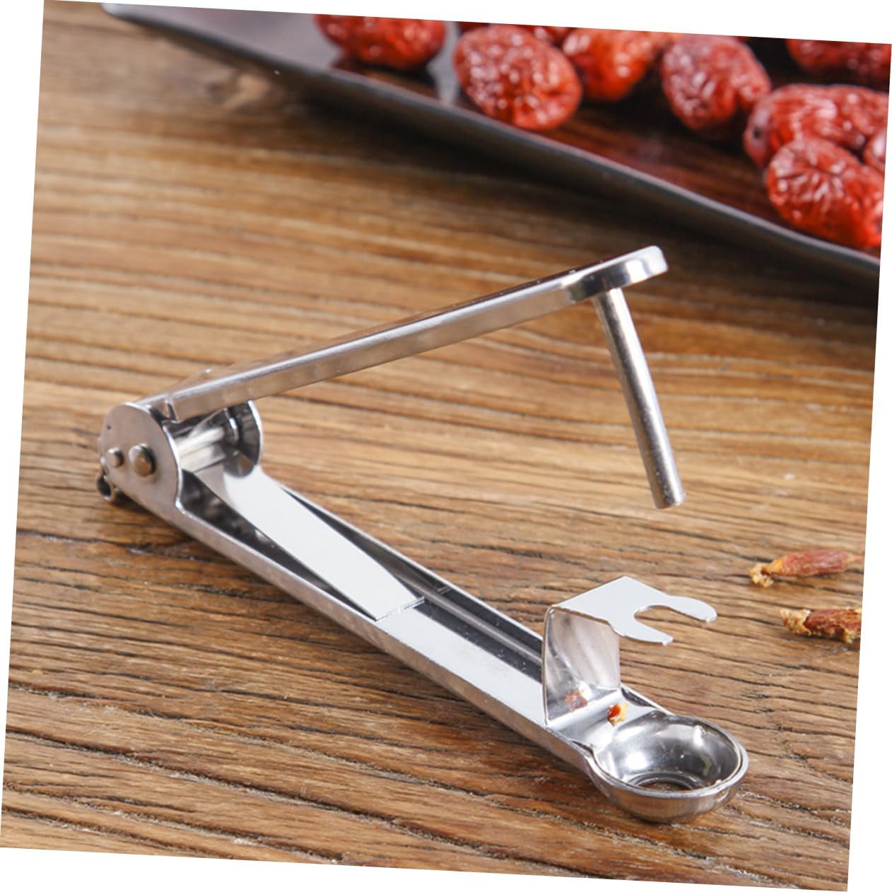 HOMSFOU Date Corer Stainless Steel Red Date Pit Remover Fruit Core Tool for Quick Pitting of Dates and Cherries 5.70 Inch Kitchen Gadget