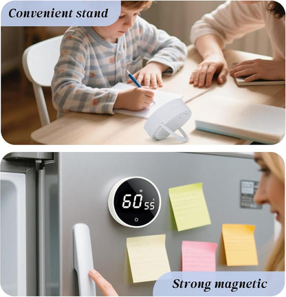Digital Kitchen Timer - Magnetic 199-Minute Countdown Countup Timer with Large LED Display,Volume Adjustable, Visual timers for Cooking,Gym,Meeting,Classroom,Study,Work,Outdoor Activities,Black