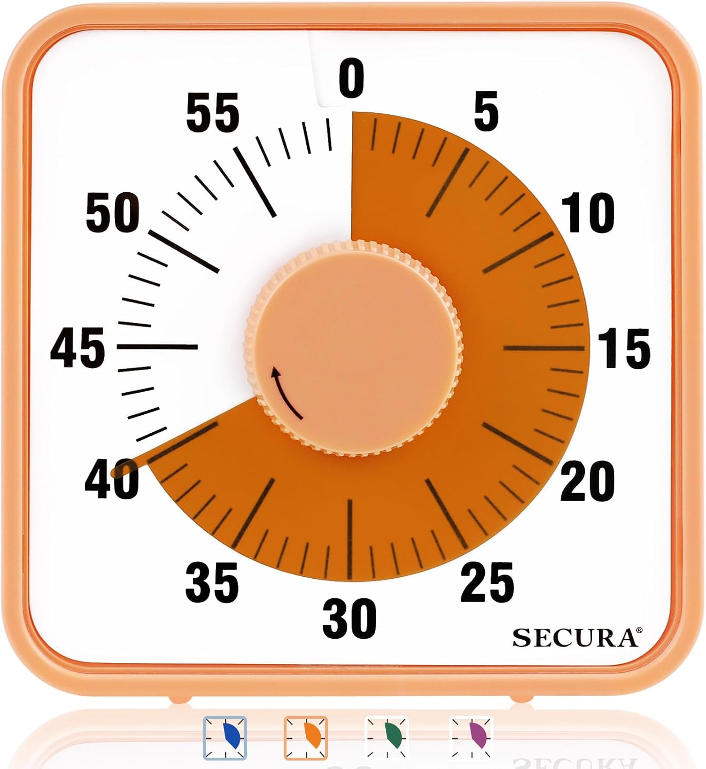 Secura 60-Minute Visual Countdown Timer, 7.5-Inch Oversize Classroom Visual Timer for Kids and Adults, Durable Mechanical Kitchen Timer Clock with Magnetic Backing (Blue)