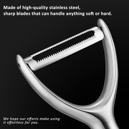 Serrated Blade Premium I Type 304 Stainless Steel Multifunctional Kitchen Peeler Real Wood Handle Ultra Sharp Blade Vegetable Potato Apple（Agarwood）
