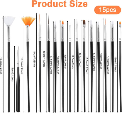 JJUNW 15 PCS Cake Decorating Brushes, Sugar Cookie Decorating Brushes Kit Food Safe Basting Brush Multifunctional Decorative Baking Supplies Candy Icing Pastry Brush for Bakers(White)