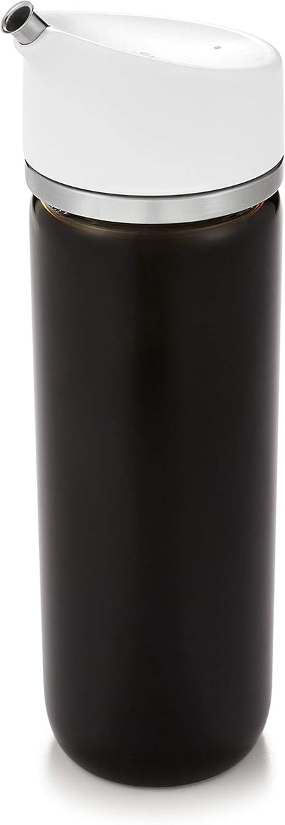 OXO Good Grips Precision Pour Glass Dispenser Set, 2 Piece Oil & Vinegar Set, Clear, White