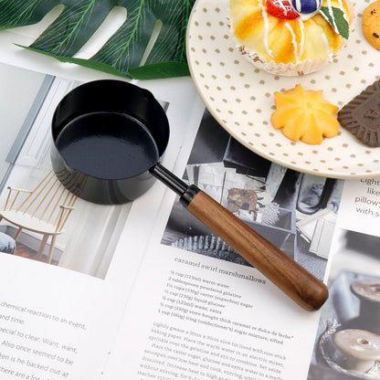 1pcs 1/3 Cup Measuring Cup with Wooden Handle Stainless Steel Measuring Scoop 80ml Measuring Spoon Black 1/3 Measuring Cups for Baking Cooking Wet and Dry Ingredients (80ml)