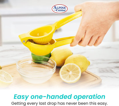 Alpine Cuisine Orange Squeezer with hook - Handheld Aluminum Citrus Juicer, Manual Citrus Juicer press, Orange & Lemon Press - Kitchen Tools and Gadgets for Making Fresh Juice - 9.1 x 3.5 Inches