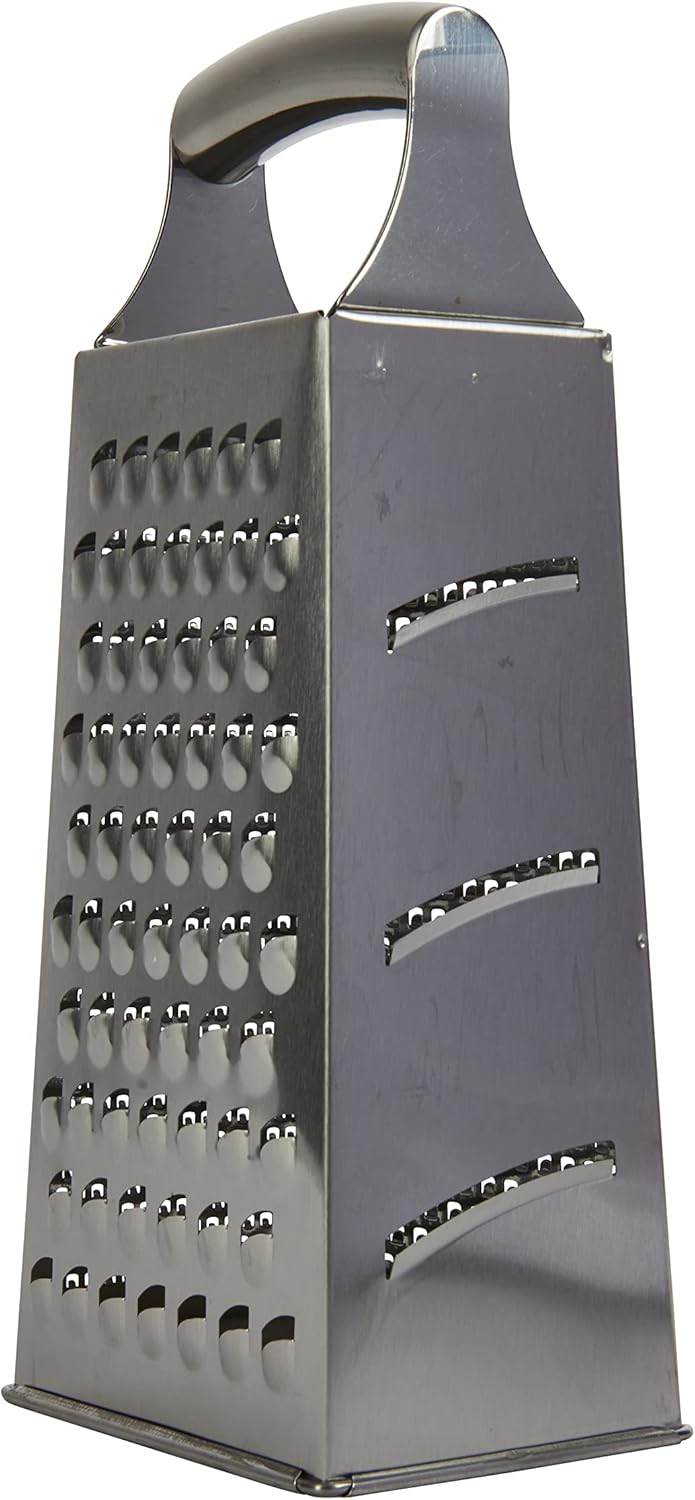 MasterClass Acid-Etched Stainless Steel Box Grater with Handle, 24 cm (9.5"), Silver