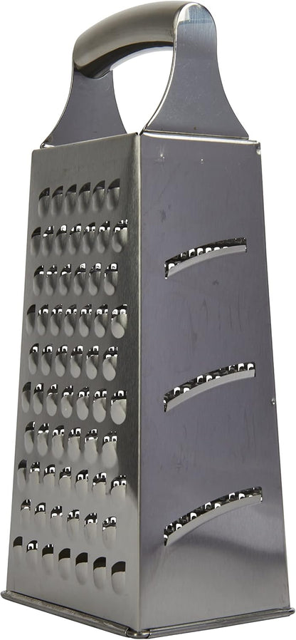 MasterClass Acid-Etched Stainless Steel Box Grater with Handle, 24 cm (9.5"), Silver