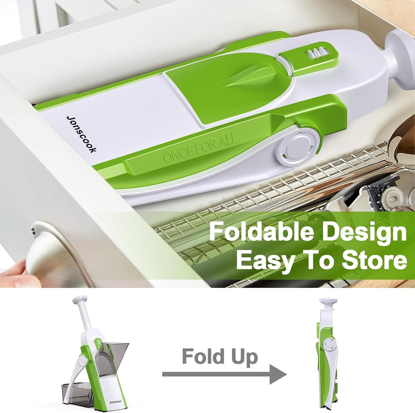Safe Mandoline Slicer for Kitchen, Adjustable Thickness 0.1-8 mm, 5 in 1 Multi Vegetable Chopper, Potato Slicer, Food Chopper French Fry Cutte, Paring Knife/Cleaning Brush, Mandolin (BlackKnight)