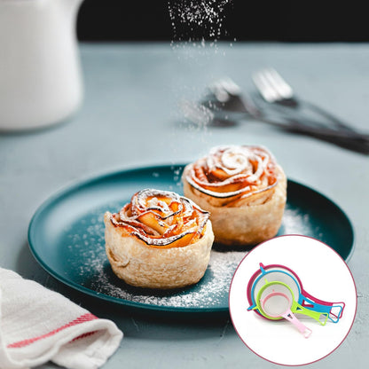 Ragyzity 4Pcs Plastic Mesh Strainer Colander Set, Kitchen Plastic Flour Colander Set, Food Soy Milk Flour Sieve Long Handle Icing Sugar Sifters Fine Strainer with Non Slip Handles (4 Size)
